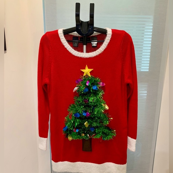 Festive Red Christmas Tree Sweater - Picture 2 of 11